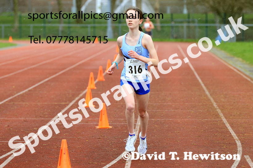 Womens Under-17s Young Athletes 5k, 2026 Northern Mens 12 and Womens 6 Stage Road Relays and Young Athletes 5k, Sheepmount Stadium, Carlisle. Photo: David T. Hewitson/Sports for All Pics
